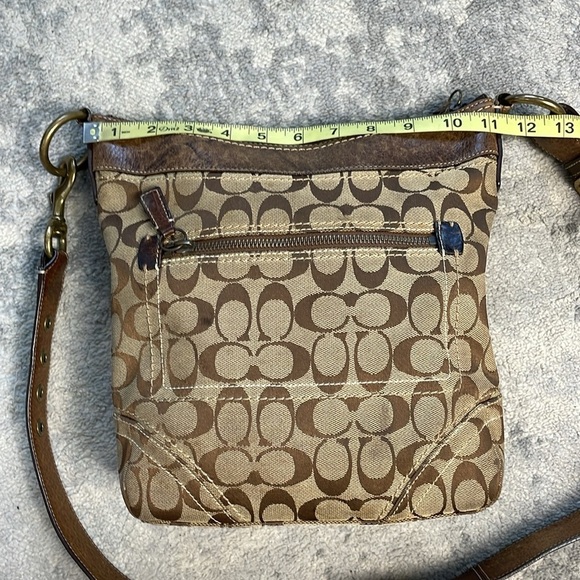Coach Legacy Signature Monogram Shoulder Bag Purse Messenger Brown Beige 10403 - Picture 8 of 15